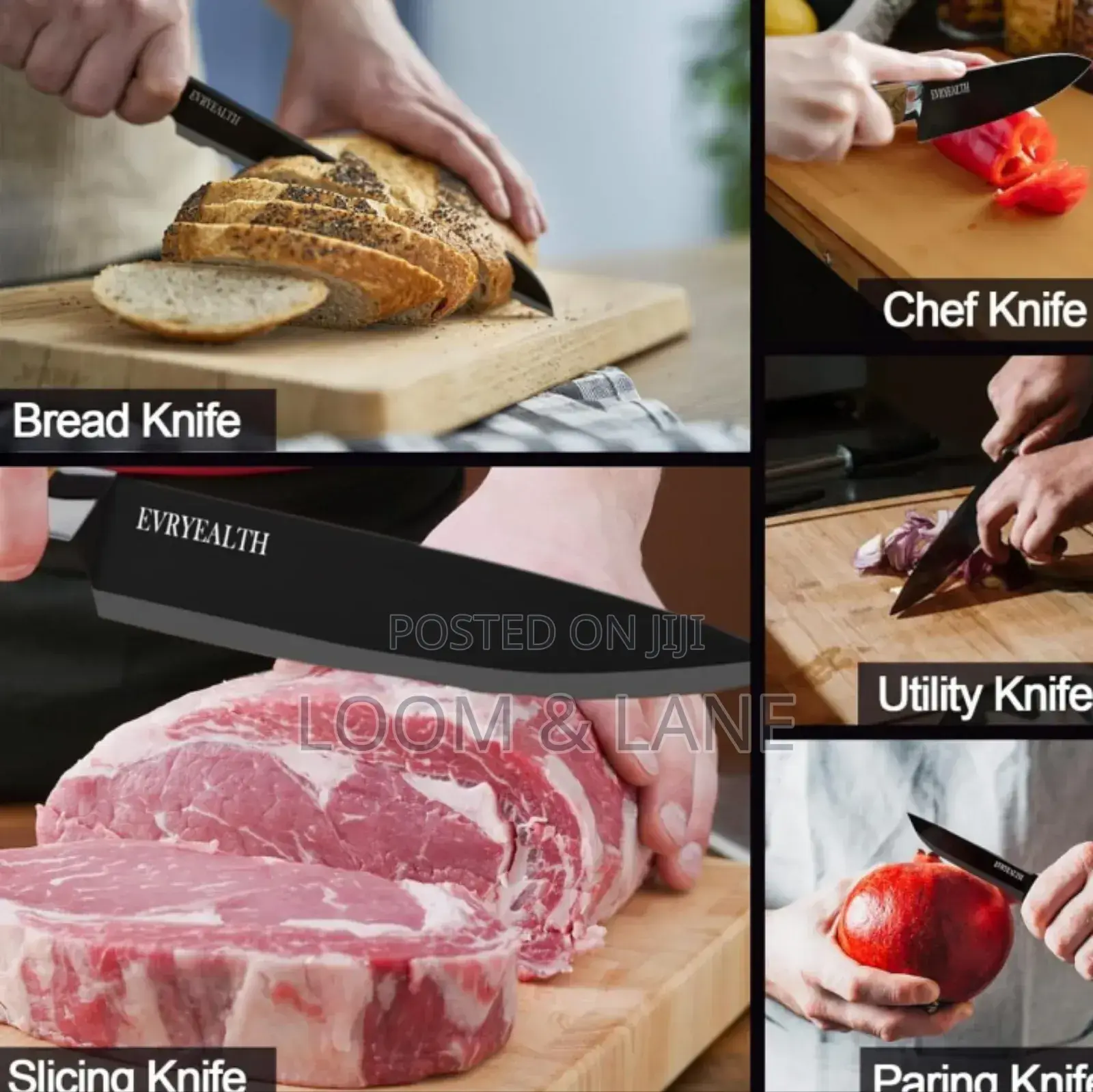 5 Piece Knife Set With Block