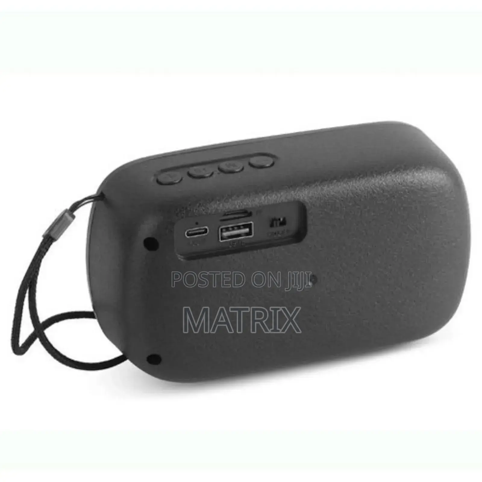 Portable Rechargeable Digital Fm Player Speaker- Black