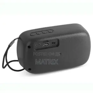 Portable Rechargeable Digital Fm Player Speaker- Black