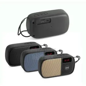 Portable Rechargeable Digital Fm Player Speaker- Black