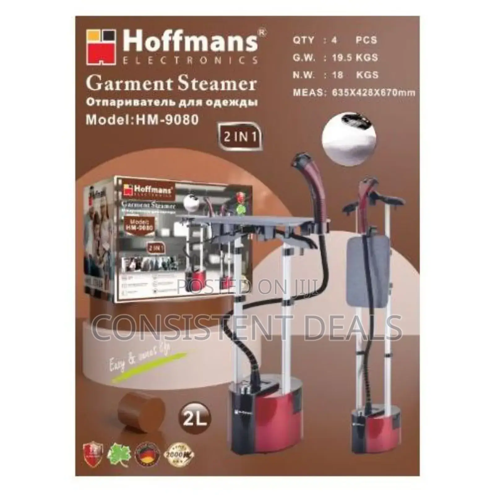 Hoffman  Double  Stand Garment Steamer With Ironing Board