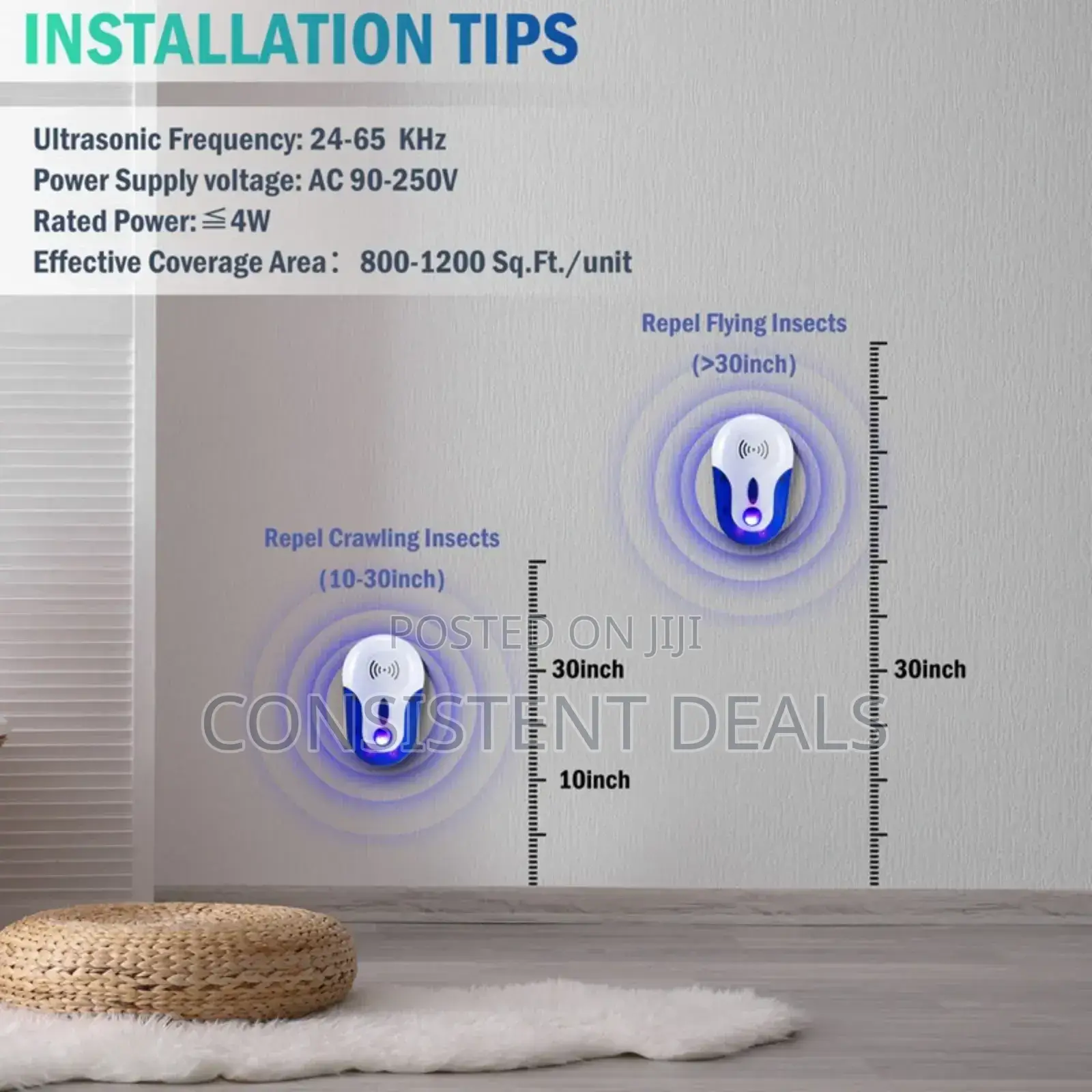 Ultrasonic Mosquito Repellent Indoor Portable Ultrasonic Pest Repeller