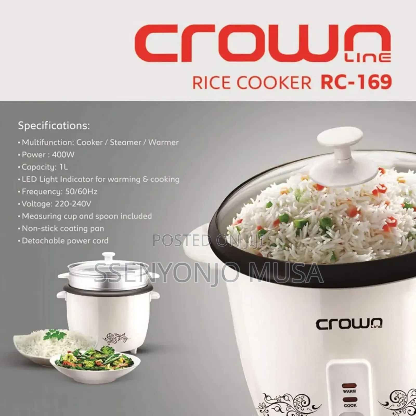 Crown Rice Cooker Rc-170 -700w,2.8l Capacity,Multifunctional