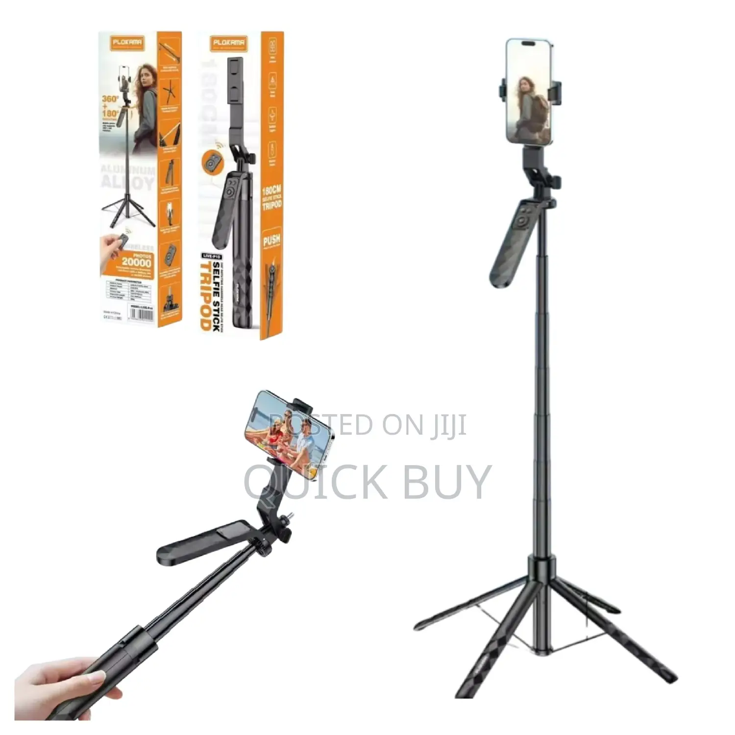 Plokama Live-P10 Selfie Stick Tripod Bluetooth Remote