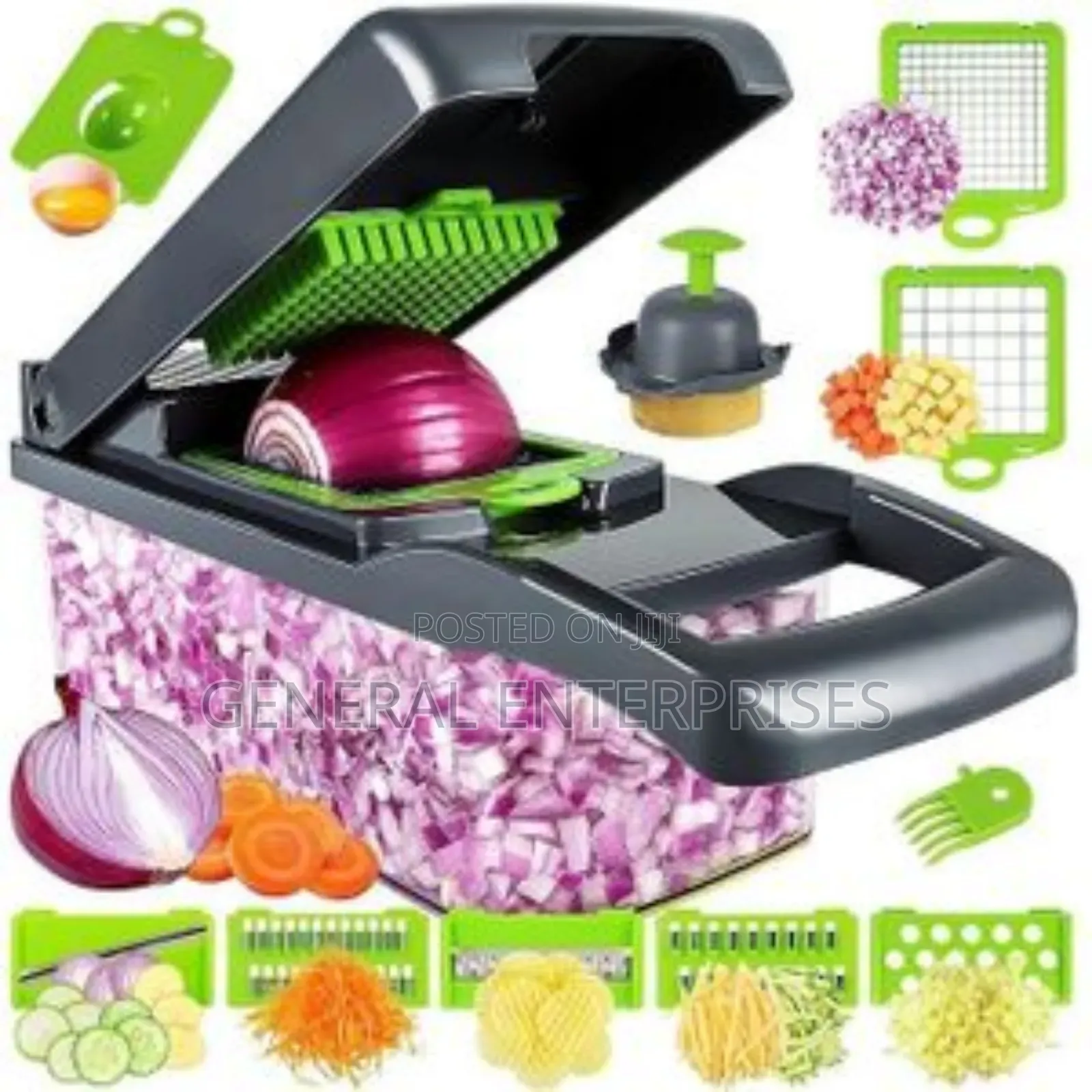 Multifunctional 12-in-1 or 16-in-1 Vegetable Chopper and Food Slicer.
