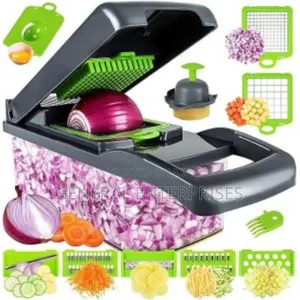 Multifunctional 12-in-1 or 16-in-1 Vegetable Chopper and Food Slicer.