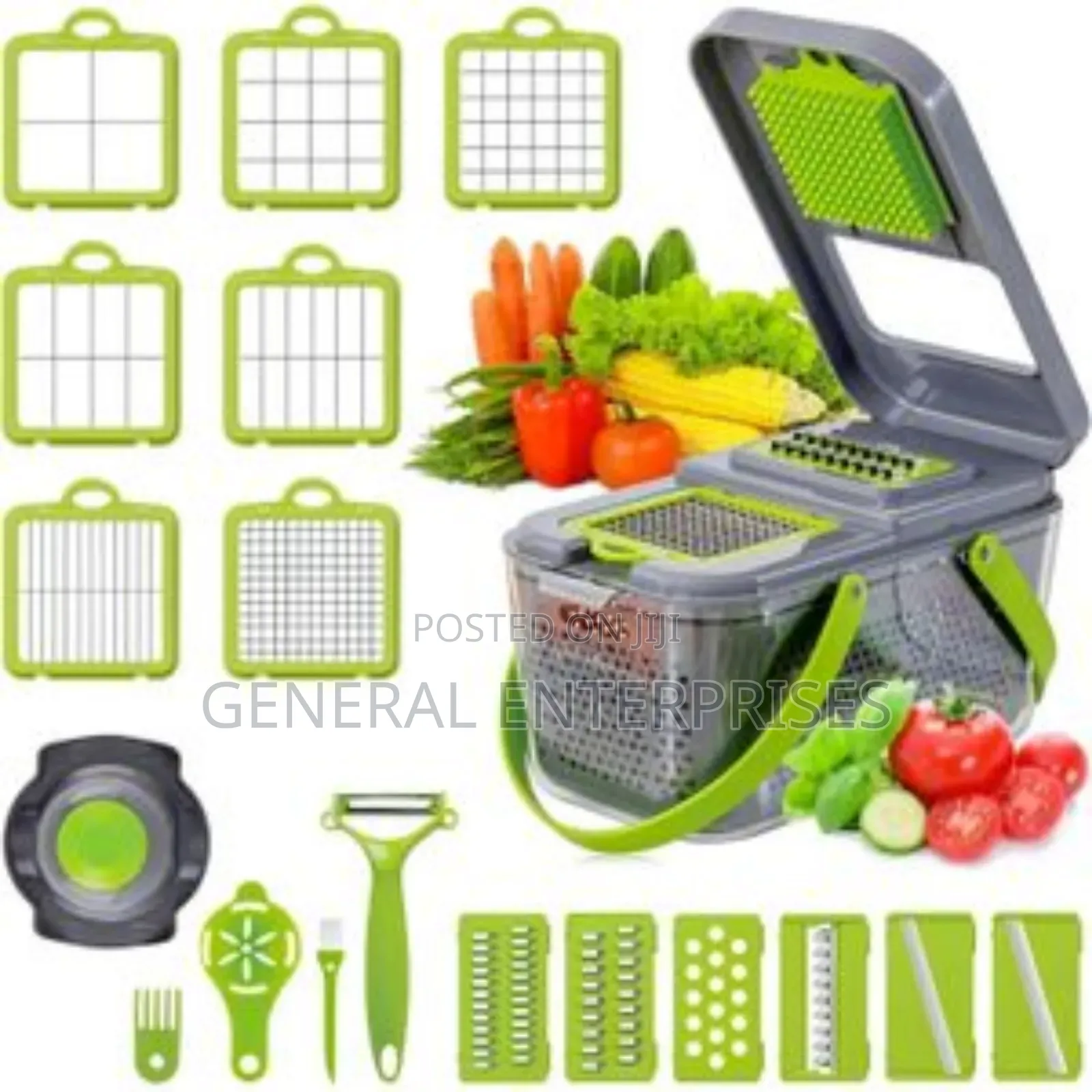 22-Piece Multifunctional Vegetable Chopper and Slicer Set.