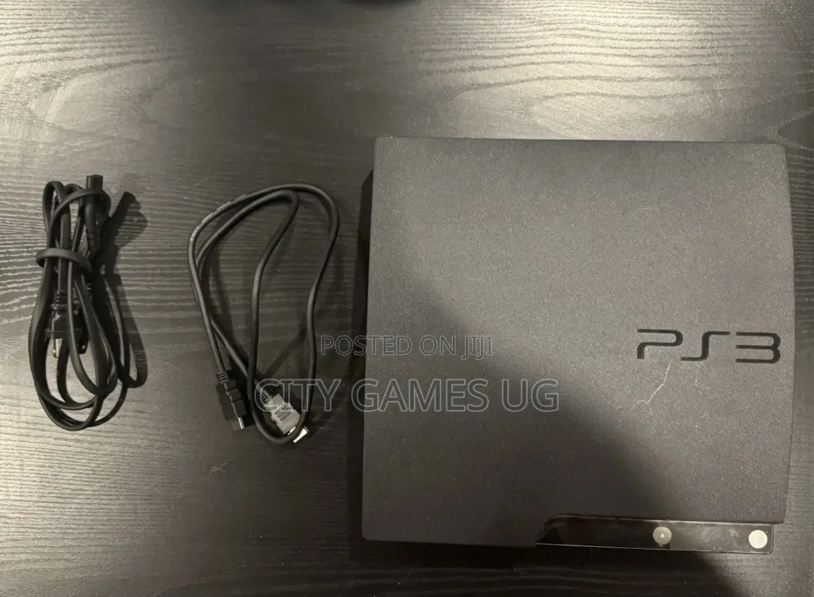 Sony Playstation 3 Slim Black Console With 2 Controllers and 14 Games