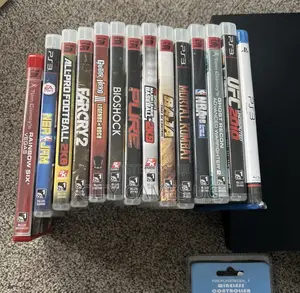 Sony Playstation 3 Ps3 Console Slim Cech-2001a 13 Games Controller
