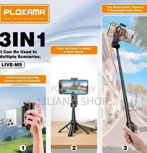 Plokama Live-M5 3-in-1 Handle Tripod Selfie Stick.