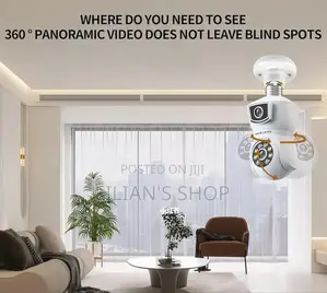 Dual-Lens Light Bulb Security Camera.
