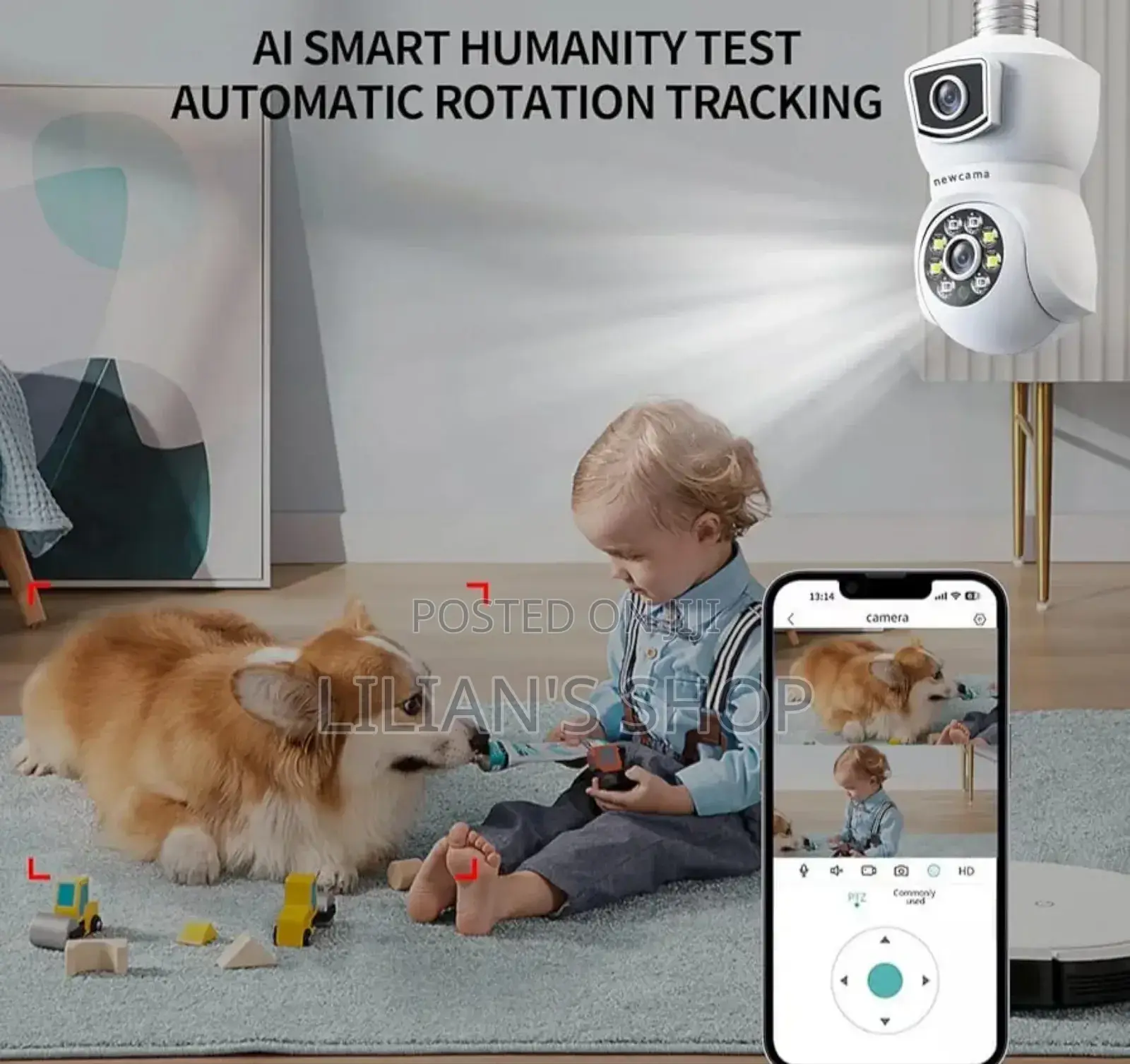 Dual-Lens Light Bulb Security Camera.