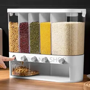 10l Wall Mounted Dry Food Dispenser With Measuring Cup