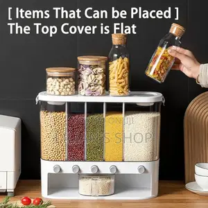 10l Wall Mounted Dry Food Dispenser With Measuring Cup