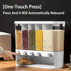 10l Wall Mounted Dry Food Dispenser With Measuring Cup
