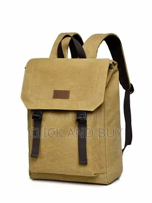 Canvas Backpack Water Resistant 15.6 Inch Laptop Backpack - Khaki