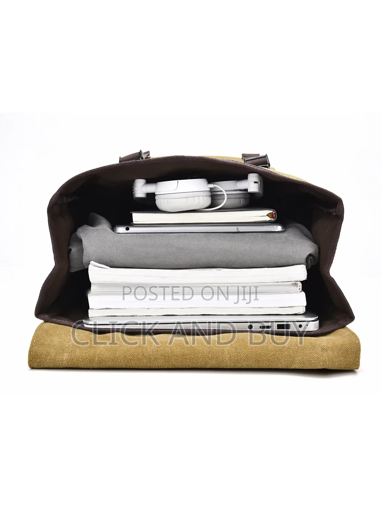 Canvas Backpack Water Resistant 15.6 Inch Laptop Backpack - Khaki