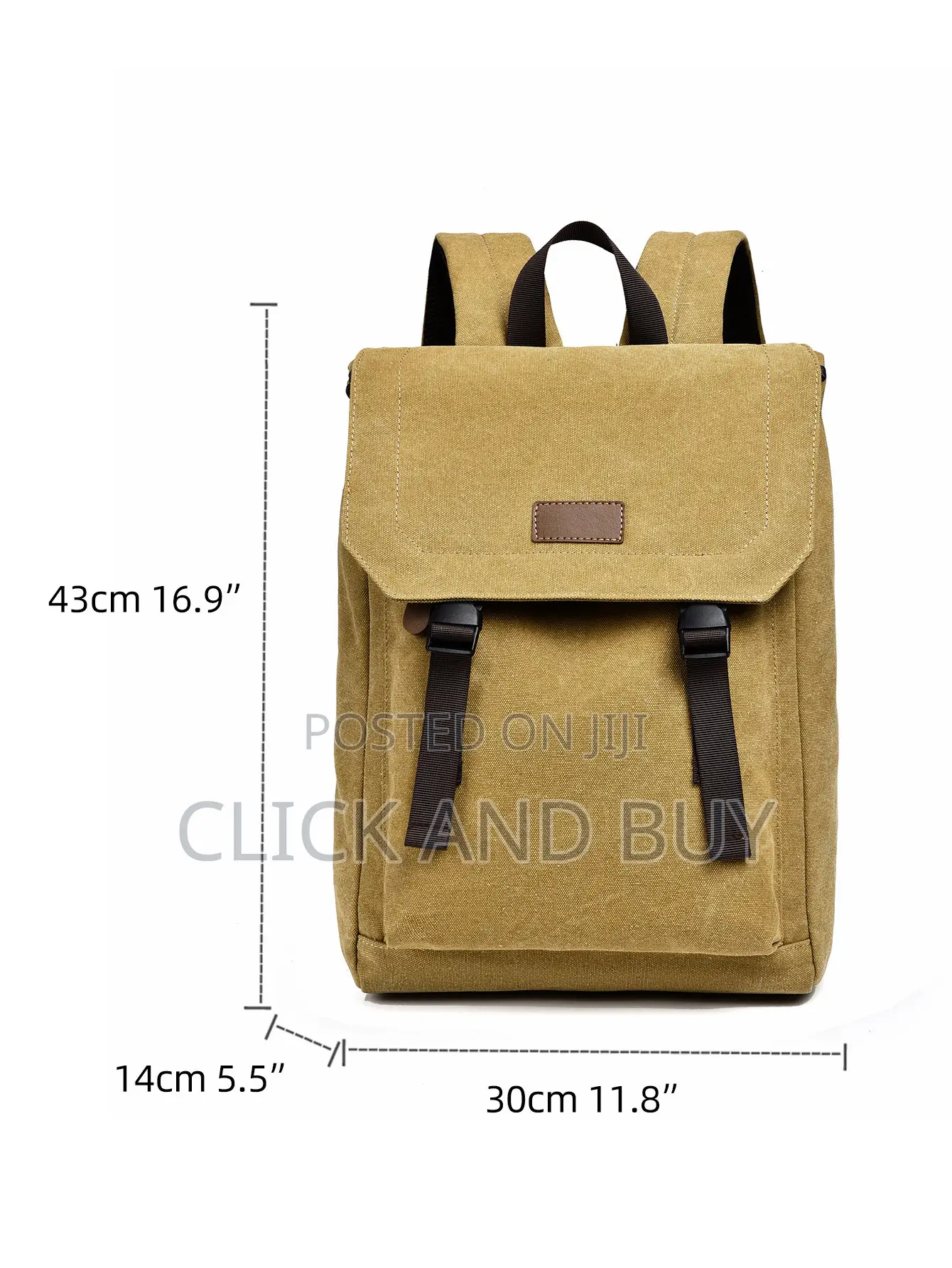 Canvas Backpack Water Resistant 15.6 Inch Laptop Backpack - Khaki