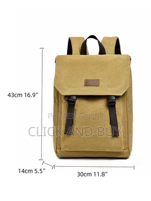 Canvas Backpack Water Resistant 15.6 Inch Laptop Backpack - Khaki