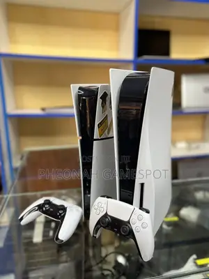 Clean Ps5 Slim Set: 3 Games and 2 Controllers Like New Ready to Play