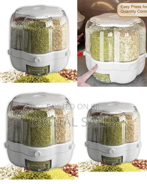 Multi-Functional Rotating Grain Dispenser and Dry Food Storage .