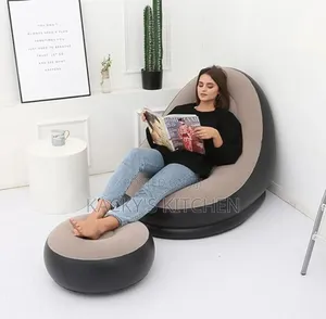 This Is an Inflatable Sofa and Footstool Set