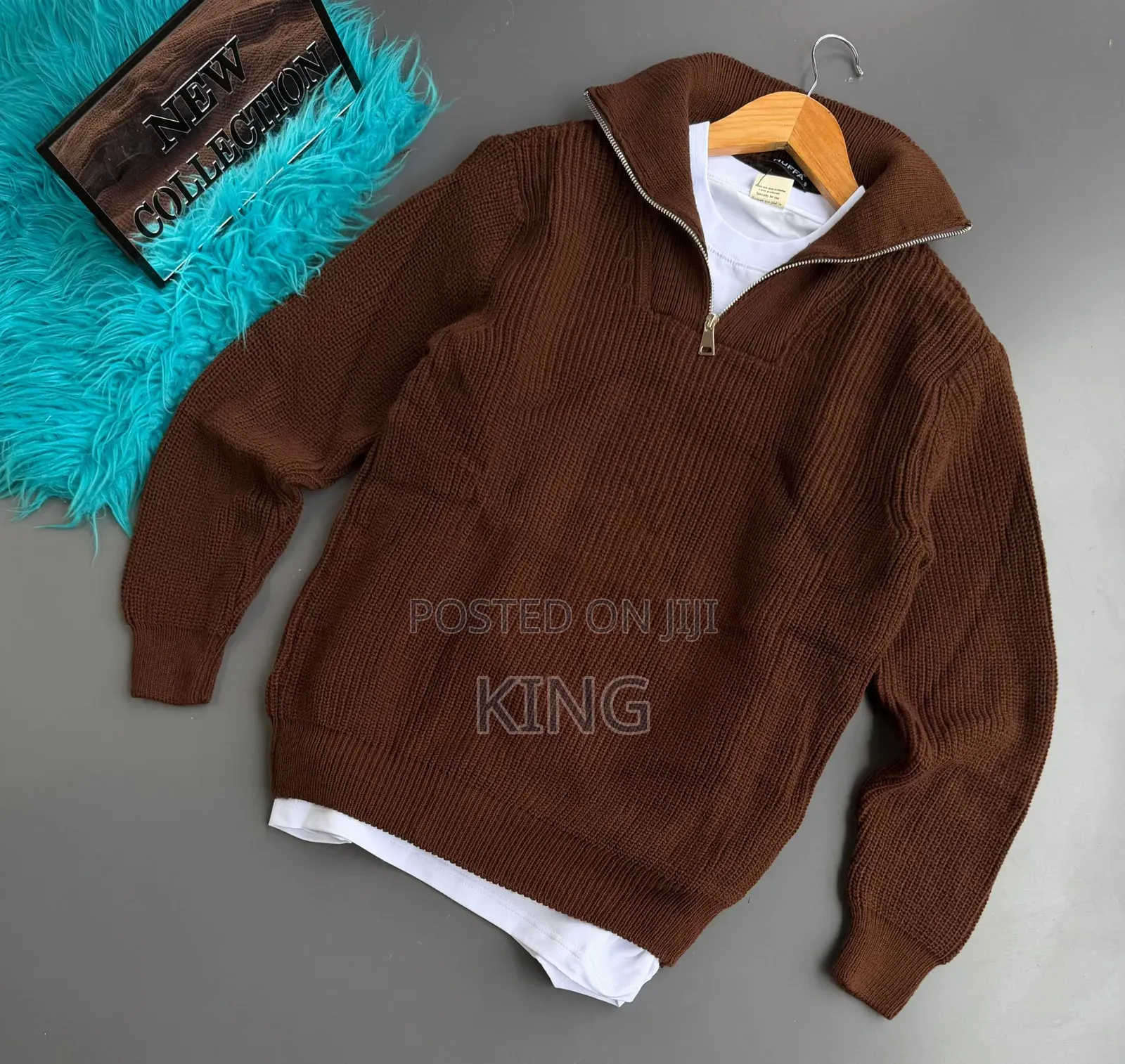 Huffa Brand Men's Knitwear Half-Zipper Sweater