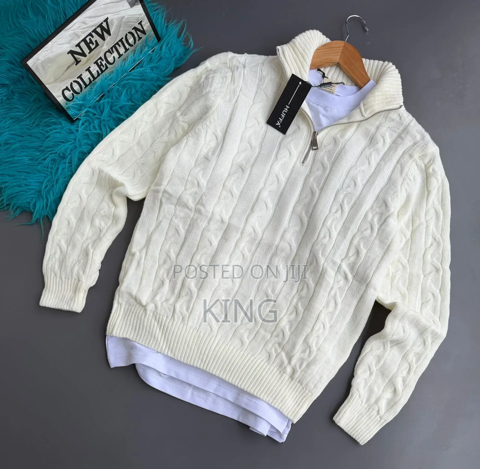 Huffa Brand Men's Knitwear Half-Zipper Sweater