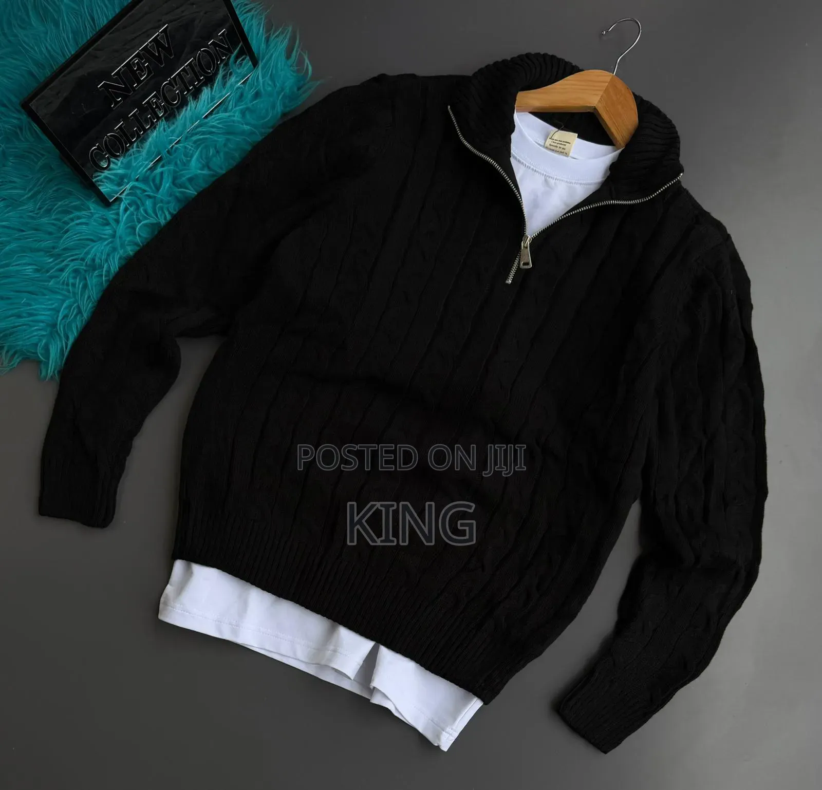 Huffa Brand Men's Knitwear Half-Zipper Sweater