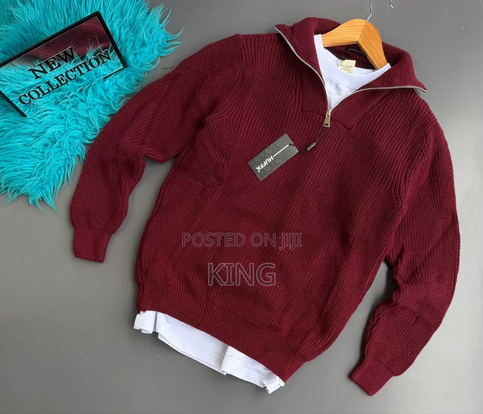 Huffa Brand Men's Knitwear Half-Zipper Sweater