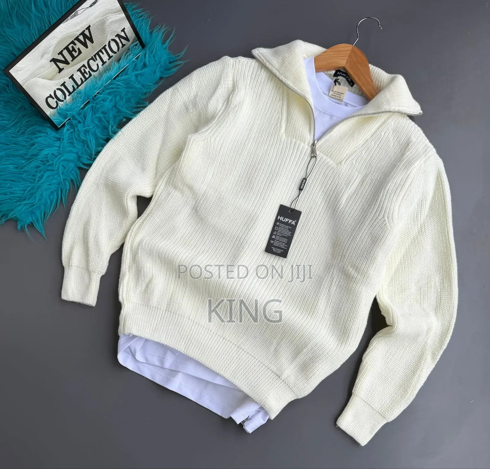 Huffa Brand Men's Knitwear Half-Zipper Sweater