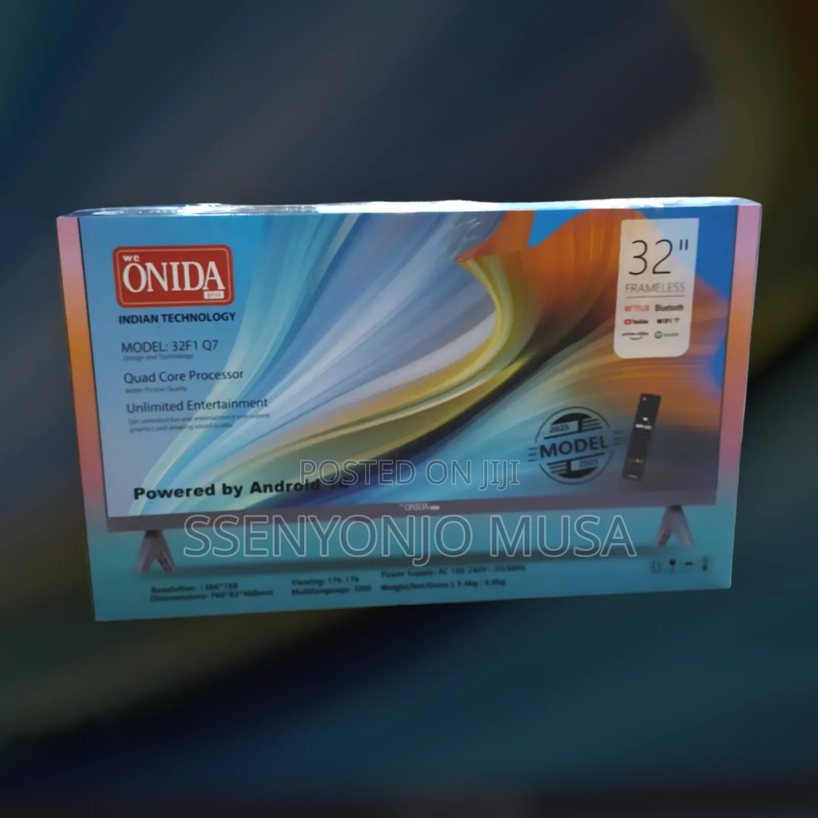 Önida Smart Tv 32-Inch 32f1 Frameless Android 14 – Quad Core, Hdmi