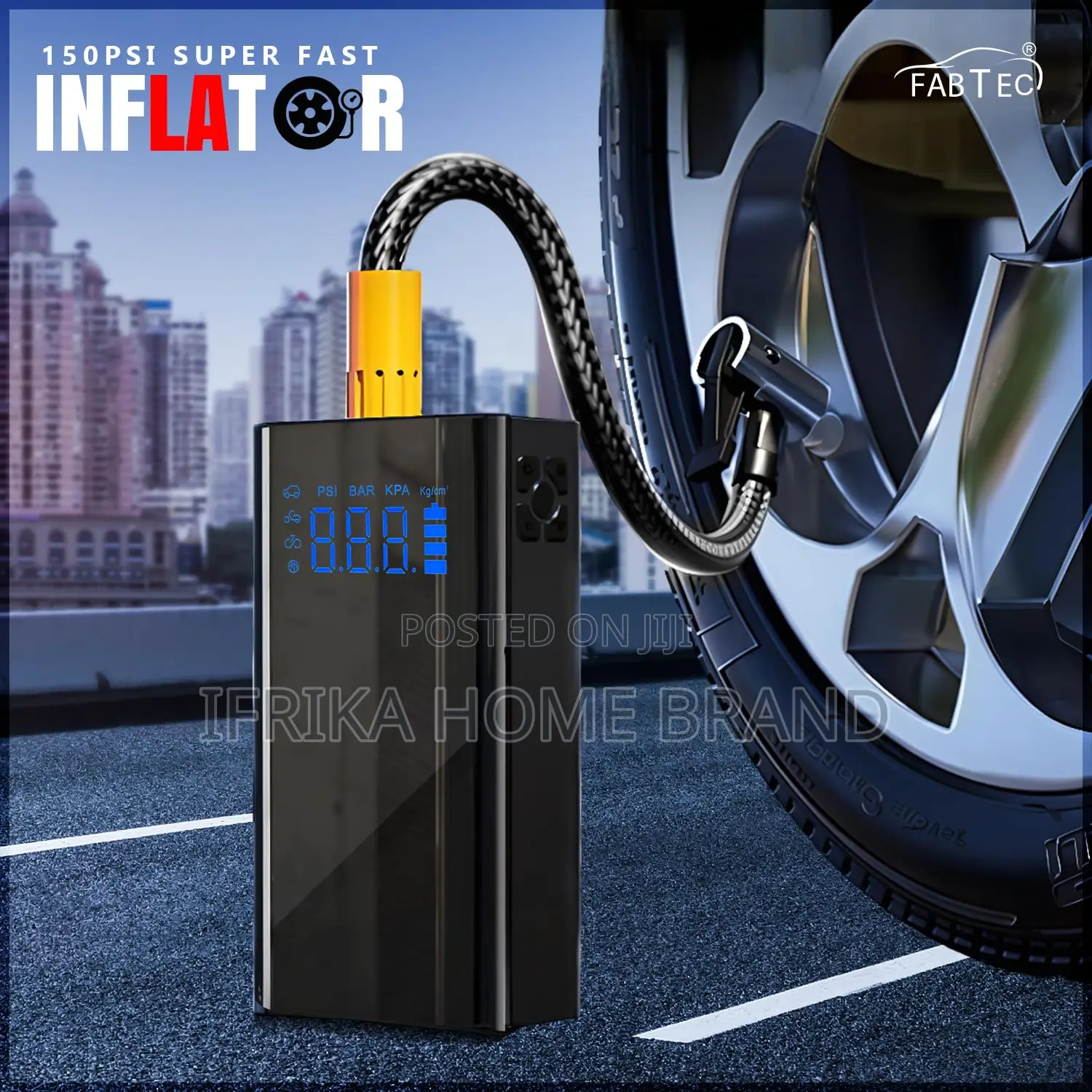 4-in-1 Jump Starter With Tyre Inflator 150 Psi Portable Tire Inflator