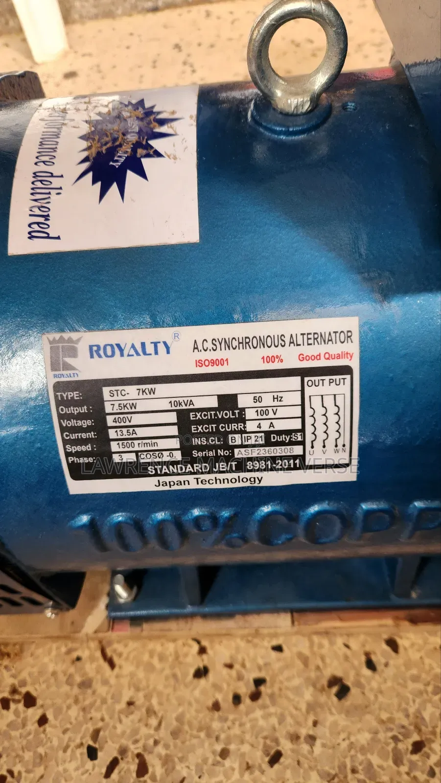 Alternator 7.5kw 10kva Three Phase