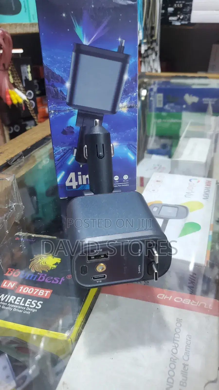 Starry Sky 4-in-1 Fast Car Charger – Usb, Type-C iPhone Ports