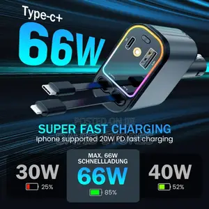 Starry Sky 4-in-1 Fast Car Charger – Usb, Type-C iPhone Ports