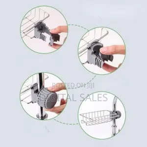 Space-Saving Faucet-Mounted Stainless Steel Sink Caddy