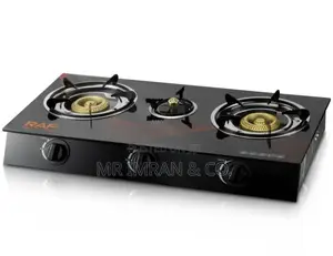 3-Burner Gas Stove With a Tempered Glass Top