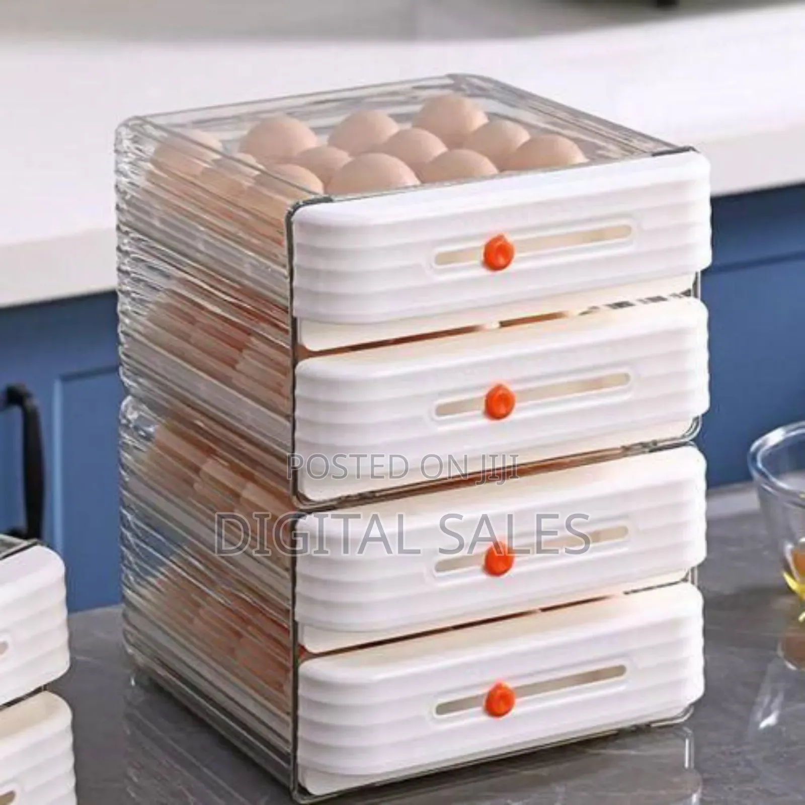 Space-Saving Stackable Refrigerator Egg Dispenser With Drawers
