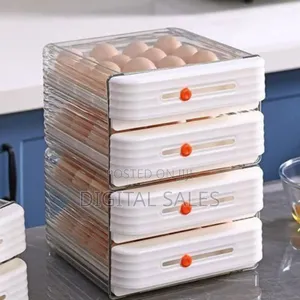 Space-Saving Stackable Refrigerator Egg Dispenser With Drawers