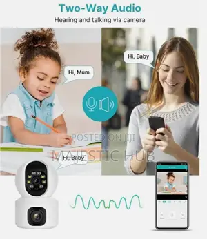 Dual-Lens Wifi Security Camera Motion Alerts, Night Vision