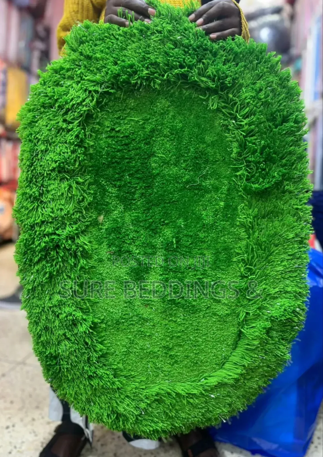 Green Fluffy Door Mat