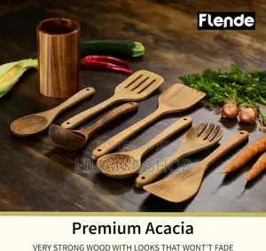8pcs Flende Premium Wooden Kitchen Utensils Set
