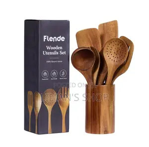 8pcs Flende Premium Wooden Kitchen Utensils Set