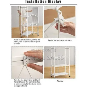 Versatile Foldable Rolling Storage Shelf