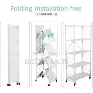 Versatile Foldable Rolling Storage Shelf