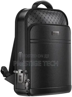 Yesido Genuine Leather Smart Backpack With Fingerprint / Laptop Bag