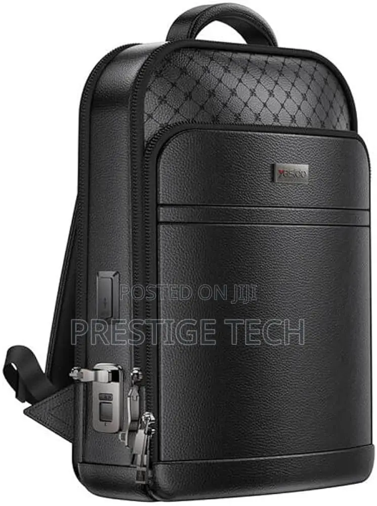 Yesido Genuine Leather Smart Backpack With Fingerprint / Laptop Bag