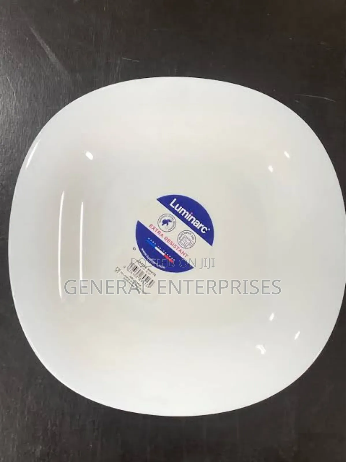 12pcs Luminarc Carine White Square Dinner Plates
