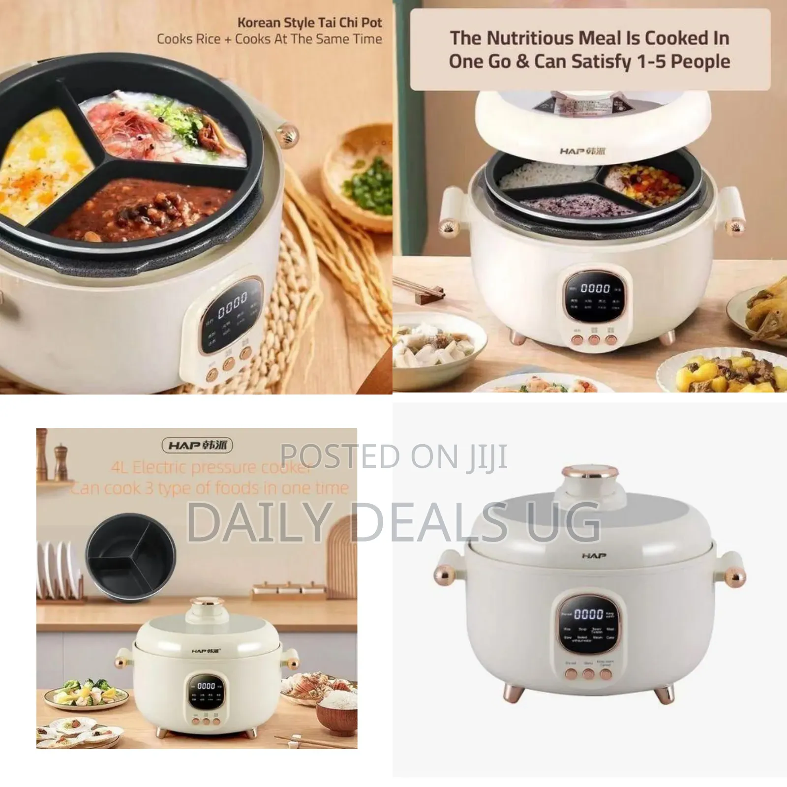 Elegant Multi-Functional Electric Cooker - Multicolor